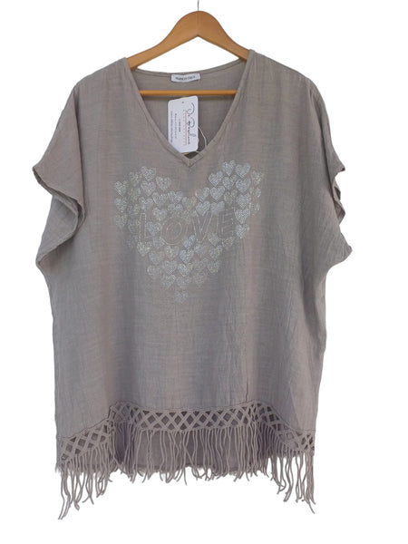 Blusa Love Gris 25110