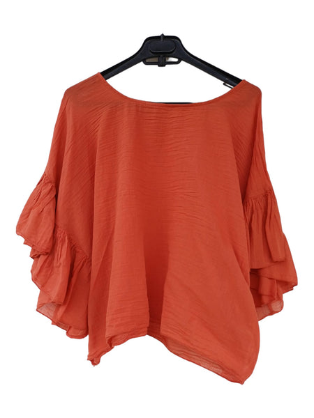 BLUSA CORTA COLOR LADRILLO 31280