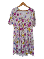 Vestido corto estampado floral morado 4075