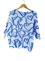 BLUSA TEJIDA CORAZONES AZULES  976