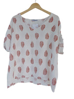 Blusa blanca estampada rojo 11325