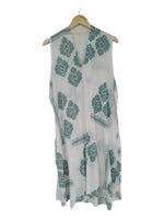 Vestido corto blanco estampado verde hoja 32313