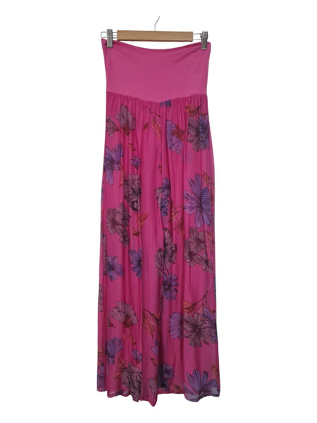 Pantalón Seda Fucsia Estampado 52231
