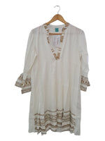 Vestido Camisero blanco  con dorado BV-98
