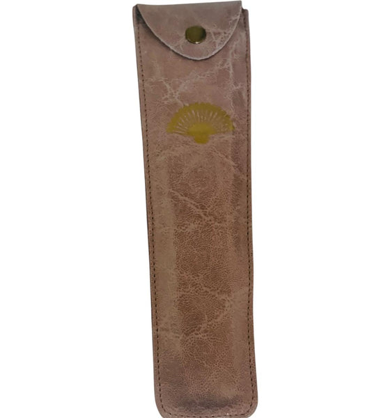 Estuche  abanico cuero 700350-1