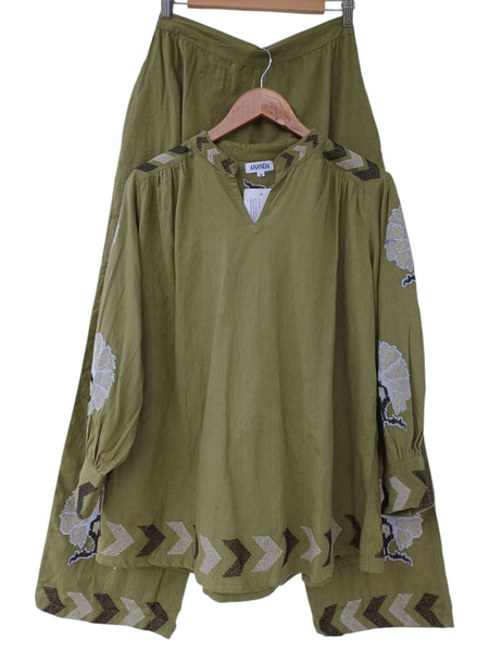 Conjunto verde bordado 01