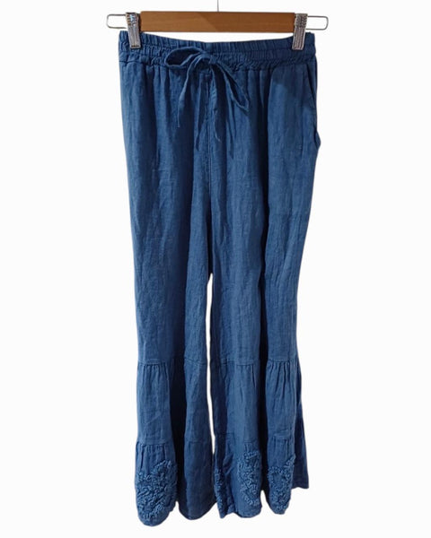 Pantalón lino liso 7499