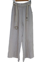Pantalón lino cinturón 7022