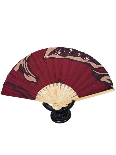 Abanico tela madera.