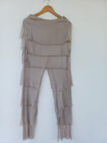 Pantalón seda flecos 16100